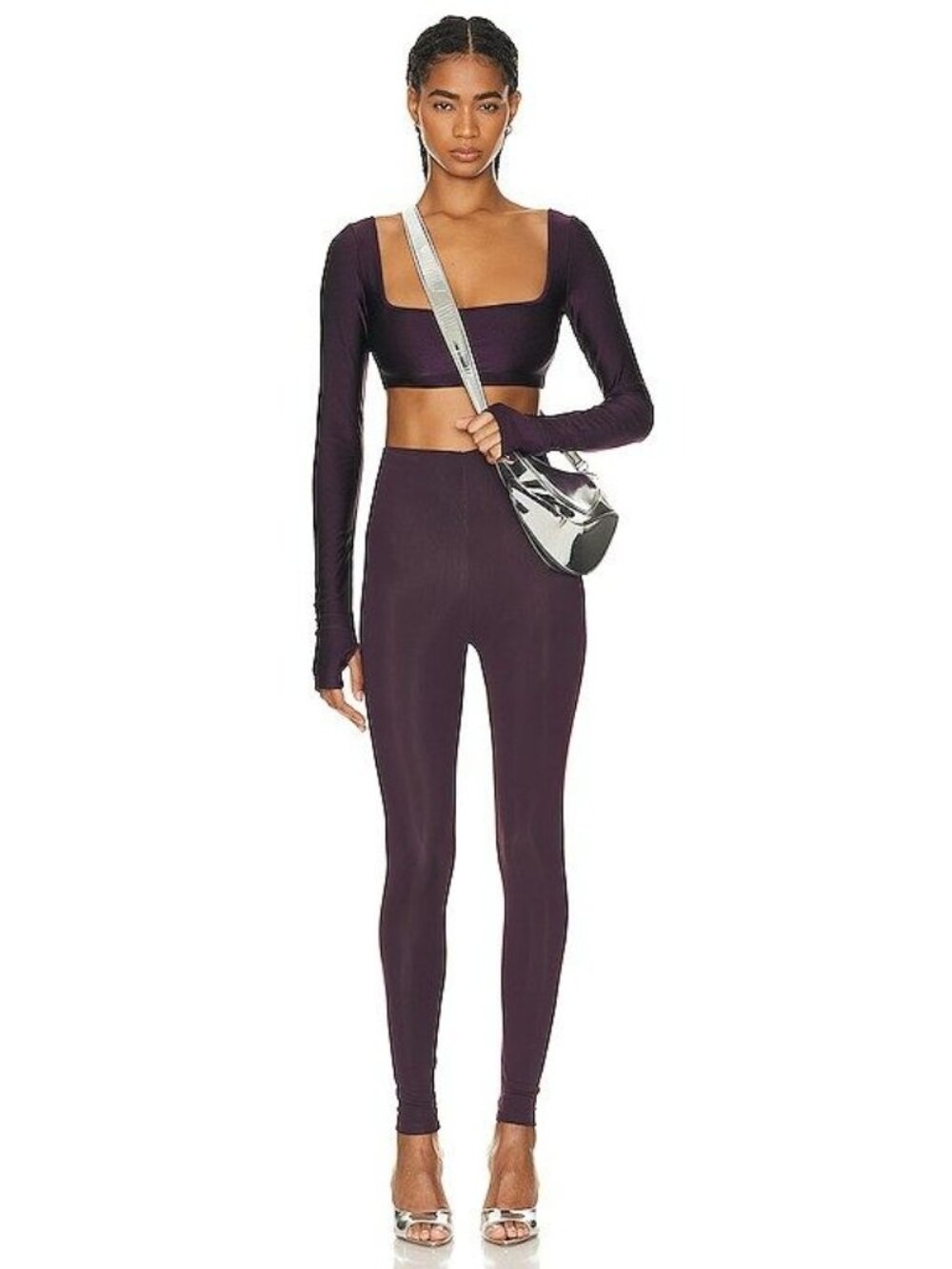 The Andamane Holly 80's Leggings in Rouge Noir X-Small New Womens Pants - Picture 14 of 14